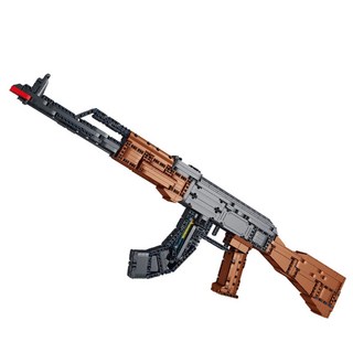 Replica 科技積木 AKM 突擊步槍 積木槍 1493片 CBT113083, 混合色, 1個