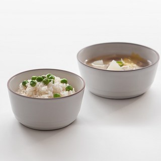 NICOTT 單人飯碗湯碗組, 飯碗+湯碗, 暖灰色, 1套