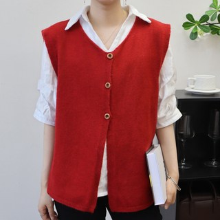 Sonio 女款層次感鈕扣針織背心