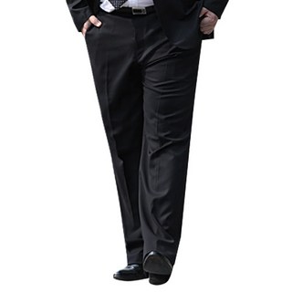 傑傑男裝 男士霧面黑色大尺碼西裝褲 BSG02P