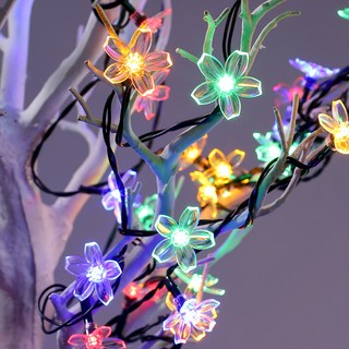 太陽能LED花朵花環戶外照明20燈組, 混色, 1套