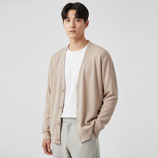 Raymon 男士舒適V領針織開襟衫