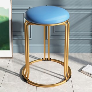 soonZAM 頂級奢華設計感鋼製椅, 1個, 皮革藍