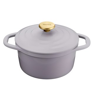 Tefal 特福 IH電磁爐適用Air雙耳鑄鐵鍋 法國薰衣草紫 1個 20cm