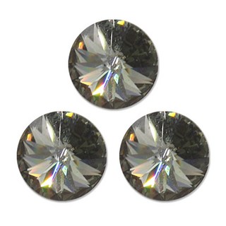 YBK 高級SW水晶寶石立腳鈕扣, 11.5毫米 灰色 3個