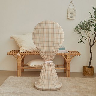 베베데코 전면스판 윈드체크 스탠드형 선풍기커버, 베이지