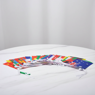 MARKETPIA 萬國旗裝飾旗幟 100國掛旗 25m 國旗(14 x 21 cm), 隨機出貨, 1個