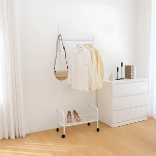 Tree farm Charmant 單層收納移動式 60 落地衣架, 白色