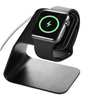 LuA lovel Apple Watch 鋼製金屬充電座支架, 黑色, 1個