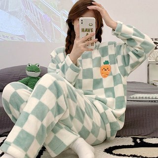 Andstyle 女款俏皮水果格紋睡眠睡衣上下套裝 261774