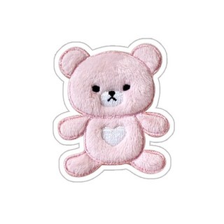感性蓬鬆小熊貼片 壓克力手機支架, 粉紅熊, 1個