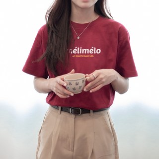 Humble Studio 女款透氣 Meli Melo 字母 20支紗 夏季短袖T恤 KK_01_086