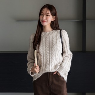 Chic Fox 女款 Le Pure 拉格蘭麻花羊毛針織衫 53KN736