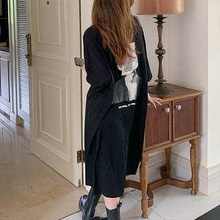 앤드스타일 여성용 바코드그래픽 오버핏 반팔 원피스 262433