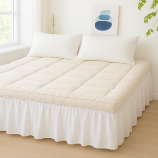 데보코 통세탁 사계절 침대 토퍼 매트리스, 베이지