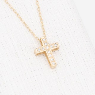 Rookiestone 女性用 14k 方形十字架項鍊 + 購物袋