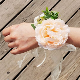 OLIVEPARTY 新娘派對 婚禮 花朵手環, 頂級芍藥, 2個