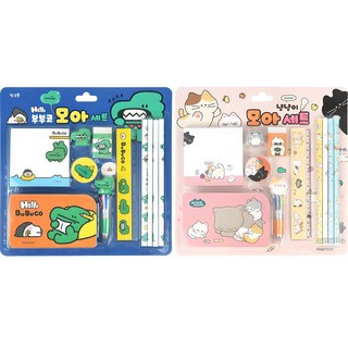 Pinkfoot 角色綜合文具組 5000 2款, Nyang Nyang+Bubuco, 1組