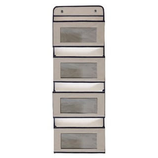 門後四層收納掛袋, 米色