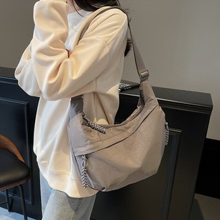 Elsso 女用麻花編織背帶設計日常大容量斜背包, 深灰色