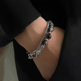 Buddhabest 男士醫療鋼層疊黑曜石手鍊