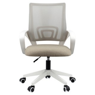 Needys 基礎護腰款辦公電腦椅 OC-03，白色/米色，人體工學設計，透氣網布，可調節高度, 600 x 500 x 890~990mm