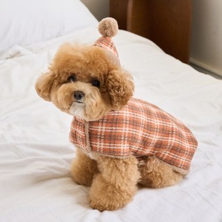 BENNYS 狗狗Pixie格紋披肩, 橘色, 1個