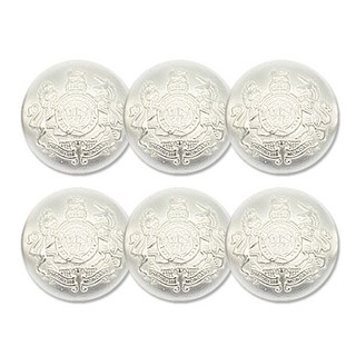 高級大衣針織外套金屬鈕扣 瑪麗安 21mm, 6個, 仿舊銀