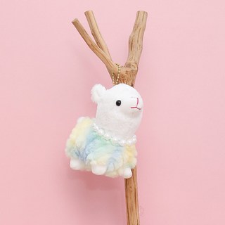 아이끌레 둥실 알파카 봉제인형 키링, 13cm, 크림블루, 1개