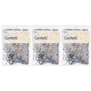 JOYPARTY 圓形銀箔碎紙花 1cm, 3個, 銀色