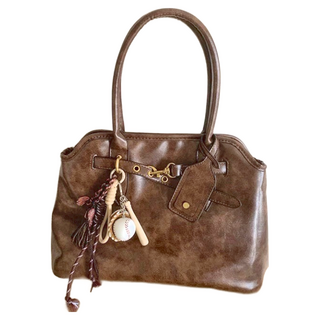 MDMS 優雅皮質雙層手提包 肩帶長17cm