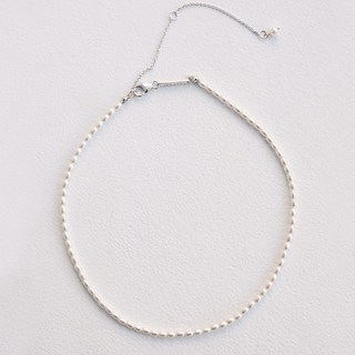 OST 女款925銀金箔橢圓形施華洛世奇珍珠項鍊