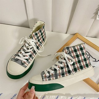 Monde Spot 復古格紋高筒帆布鞋 YT_RB409_AY