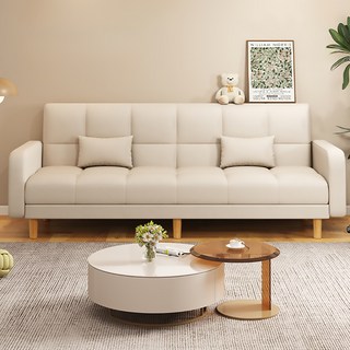 엘티제이 접이식 등받이 각도조절 L4 PU가죽 소파침대 방문설치 170cm, 아이보리