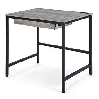 HOME MAX 復古木紋工作桌 TKY-003GYD-80, 灰色