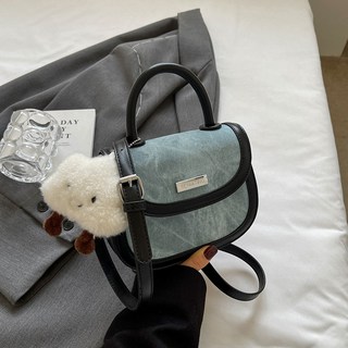 Elsso 雲朵鑰匙圈簡約日常斜背肩背包, 藍色