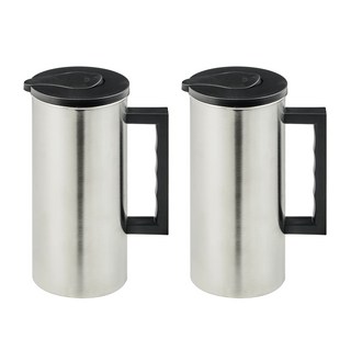 comet 不鏽鋼手把冷水壺, 1.6L, 2個, 銀色 + 黑色