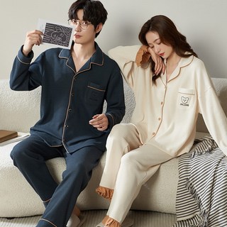 Elsso 情侶款睡眠睡衣 大尺碼上下套裝