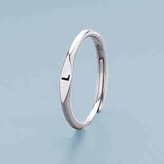 젤루나 여성용 이니셜 레터링 각인 오픈 반지 L B-121