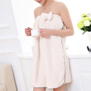 TCR 格紋裙浴巾, 白色, 1個