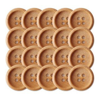 자작나무 단추 일반테 23mm, 원색, 20개