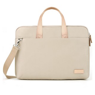 ADDEDIT 中性款氣囊減震筆電包 米色 15.6吋 手提/單肩式, 1個, 39 x 29 x 6cm