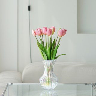 Haru Gonggan 人造花 芒果鬱金香, 粉紅色, 10個