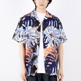 엘엑스티 남녀공용 구김없는 냉감 쿨링 오버핏 오픈카라 하와이안 반팔 셔츠