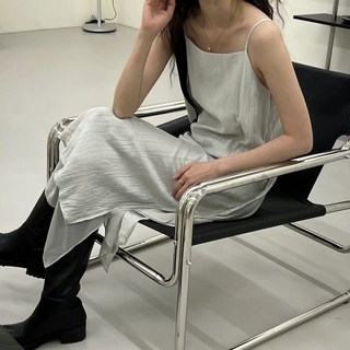 비비에모 아이엘 시폰 이중 끈나시 원피스 10545