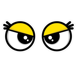 Mungkiwoldeu 保持安全距離反光貼紙 大型 憤怒001, 1套, 混合顏色