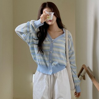 Frommiss 女款 Pixie 條紋亞麻針織外套