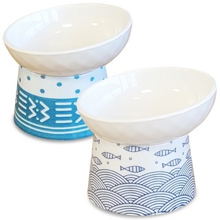 Monagio 鑽石斜口陶瓷餐具2件組, 1套, 魚藍色 + 藍綠色