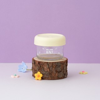 OPet 반려동물 동글 간식 보관용기 S, 베이지, 1개