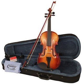캐논 교육 연습용 원목 바이올린 1/4 + 삼각 케이스 포함 풀세트, 레드브라운톤유광, NO.502, 1개